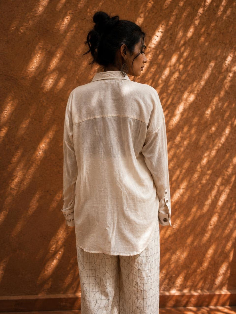 eggshell ruffle shirt