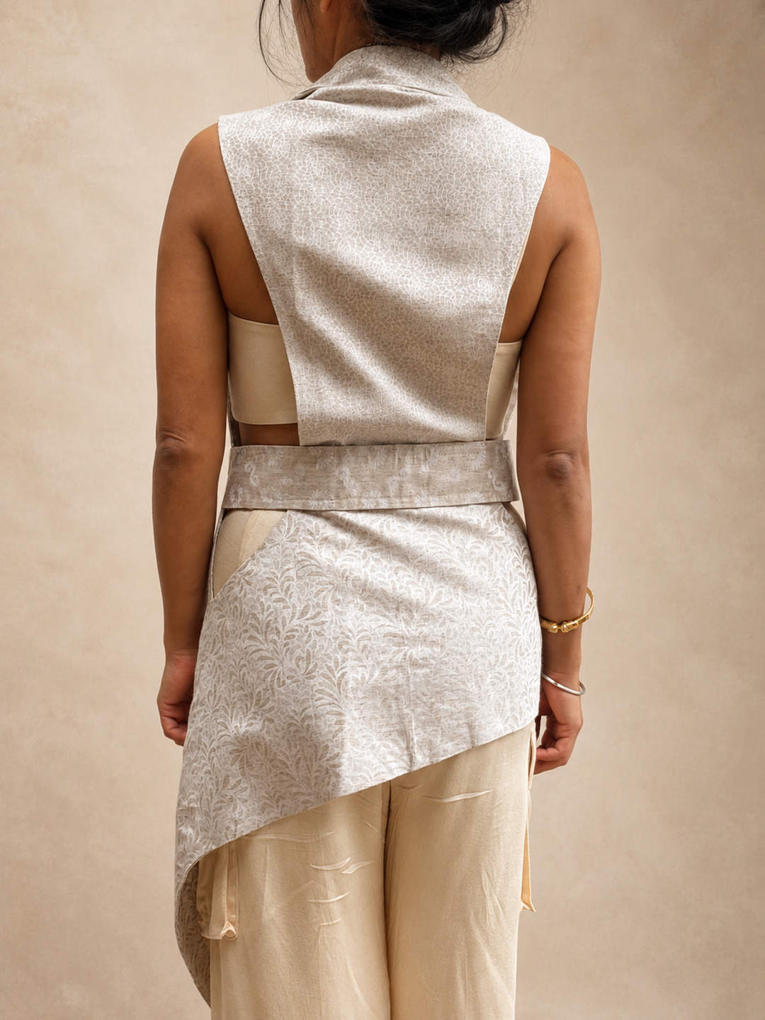 linen jacquard weaver waistcoat