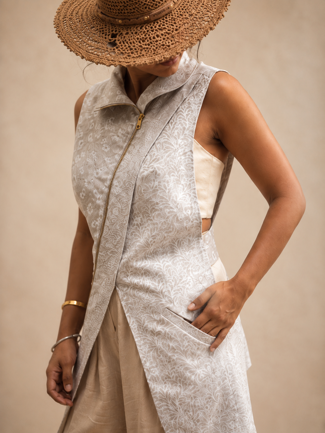 linen jacquard weaver waistcoat