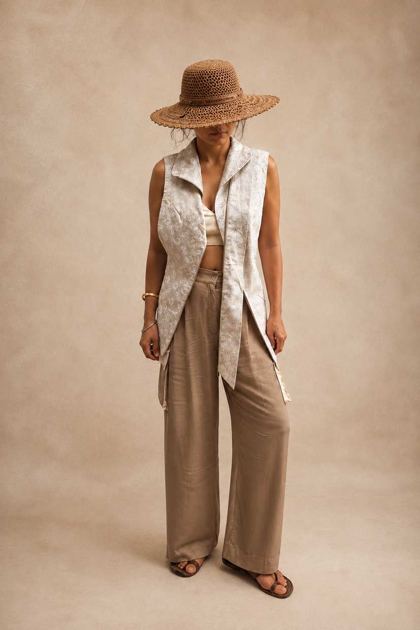 linen jacquard weaver waistcoat
