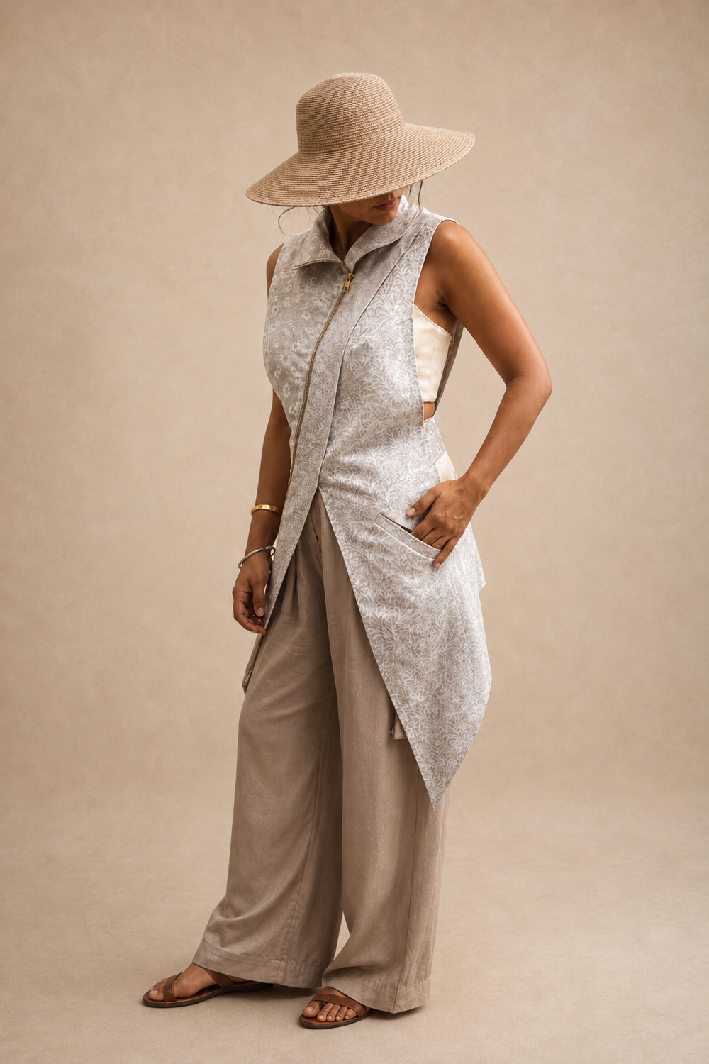 linen jacquard weaver waistcoat